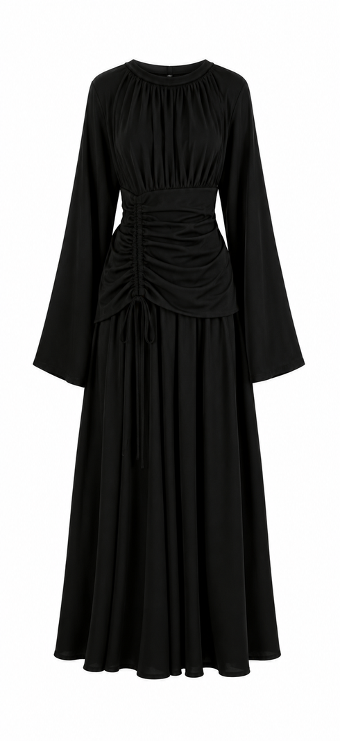 Maxikleid mit geraffter Taille