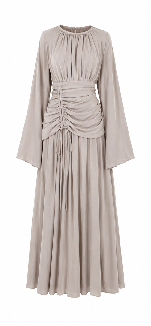 Maxikleid mit geraffter Taille