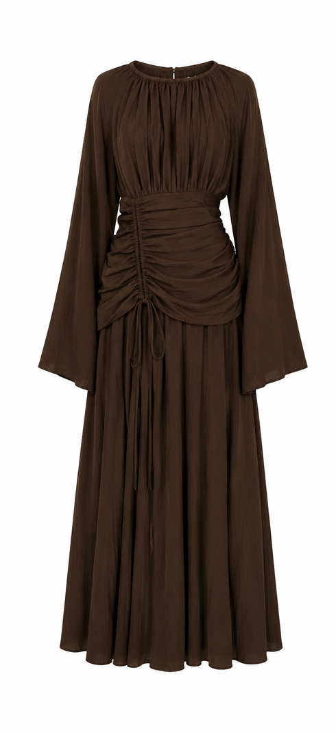 Maxikleid mit geraffter Taille