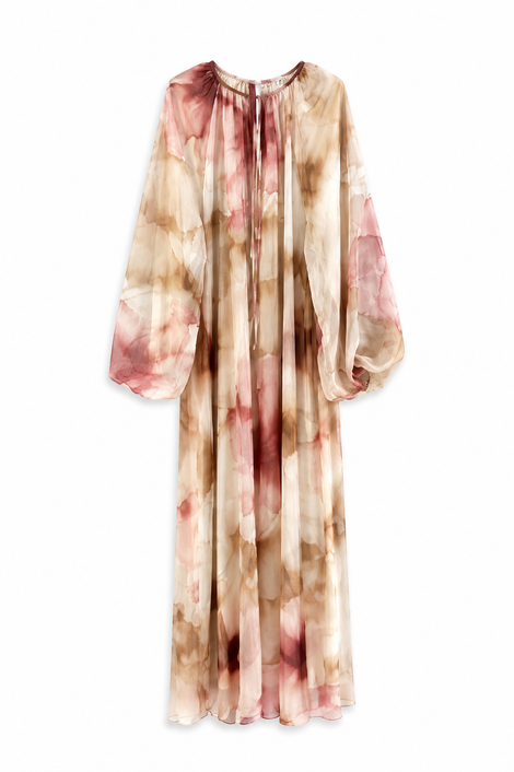 Blumen Chiffon Kleid