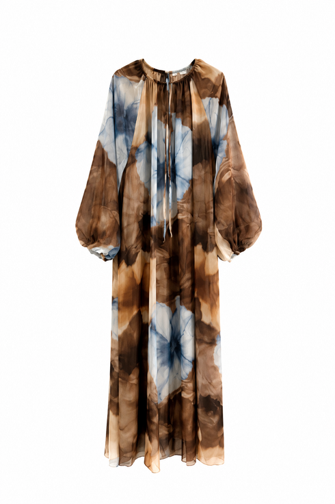 Blumen Chiffon Kleid