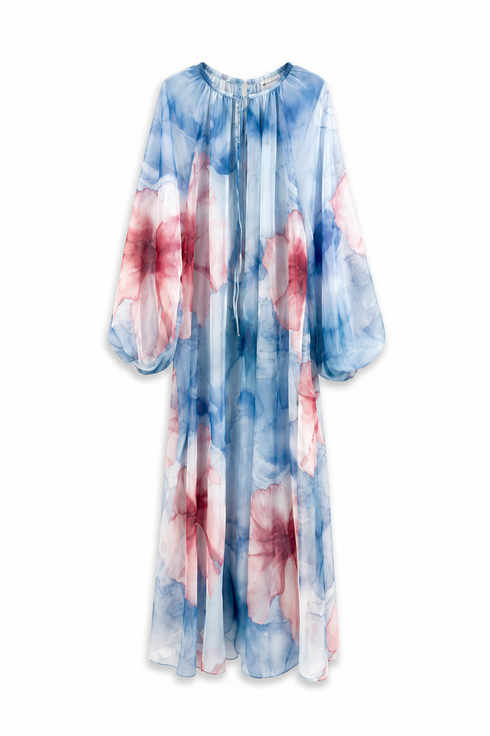 Blumen Chiffon Kleid