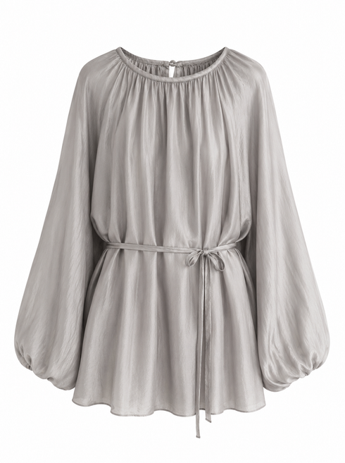 Oversize Bluse mit Ballonärmeln