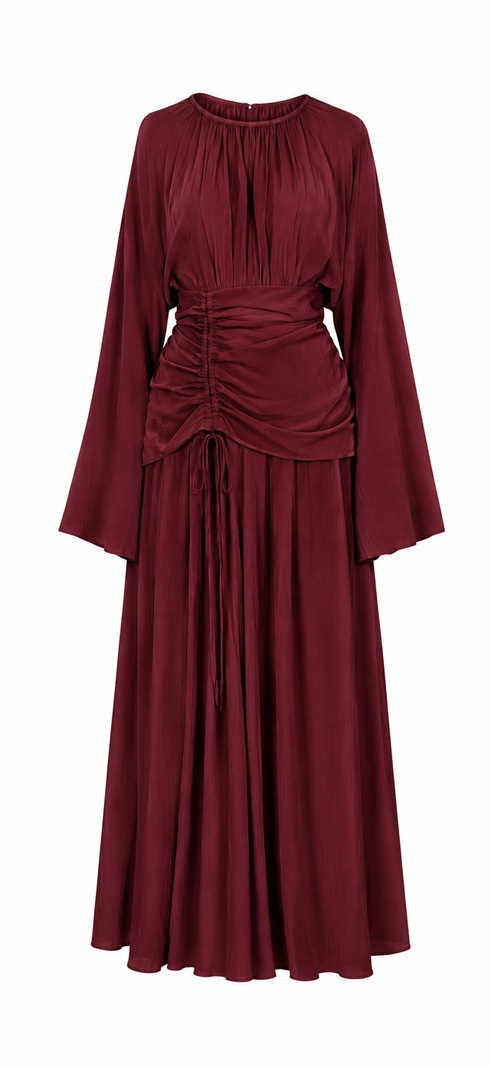 Maxikleid mit geraffter Taille