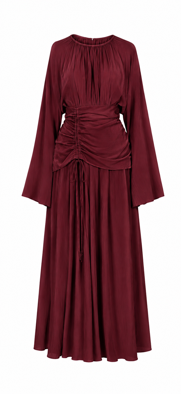 Maxikleid mit geraffter Taille