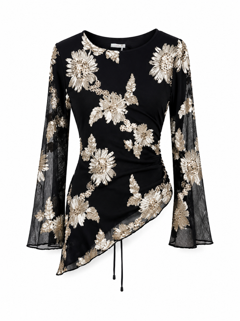 Besticktes Blumen Oberteil