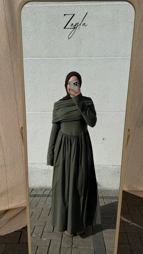 Drapiertes Maxi Kleid