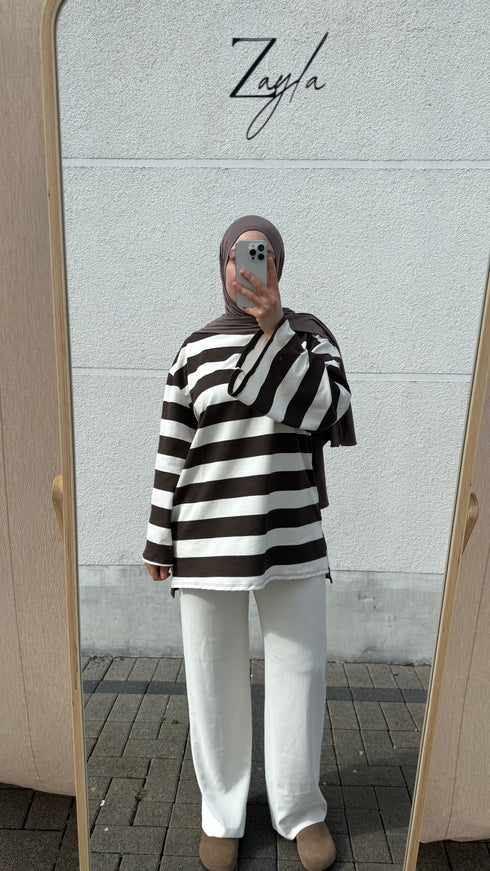 Oversized Streifen Oberteil