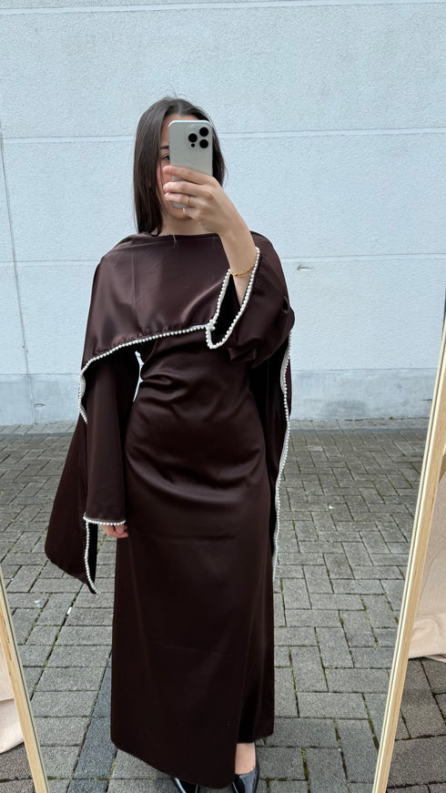 Pearl Detail Abendkleid