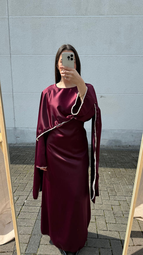Pearl Detail Abendkleid