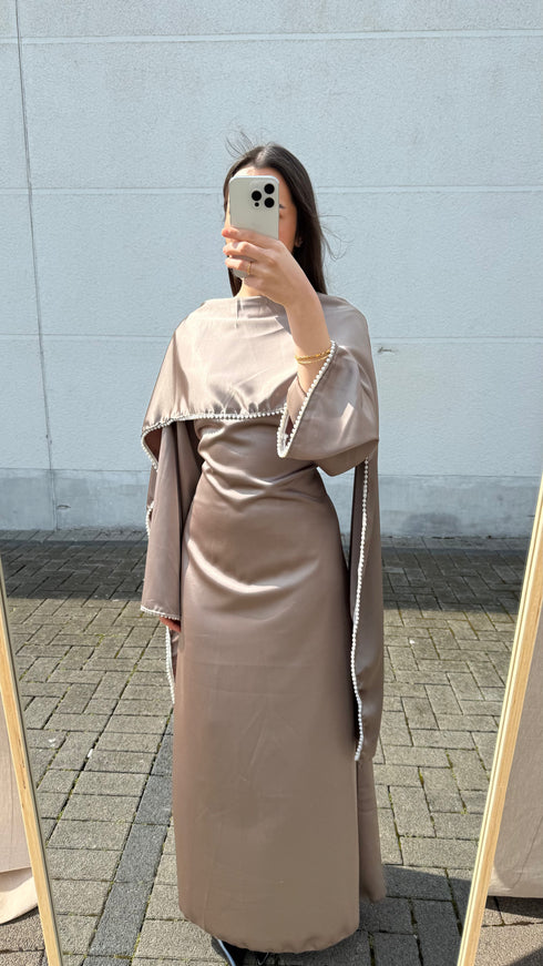 Pearl Detail Abendkleid