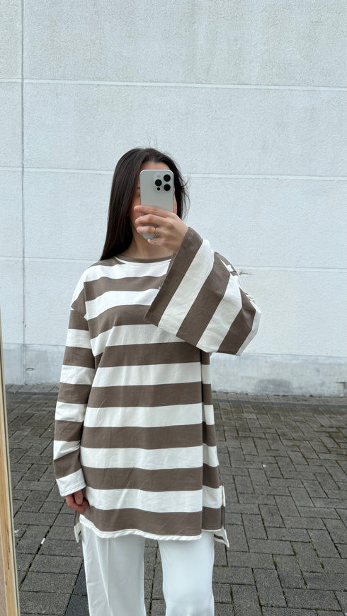 Oversized Streifen Oberteil